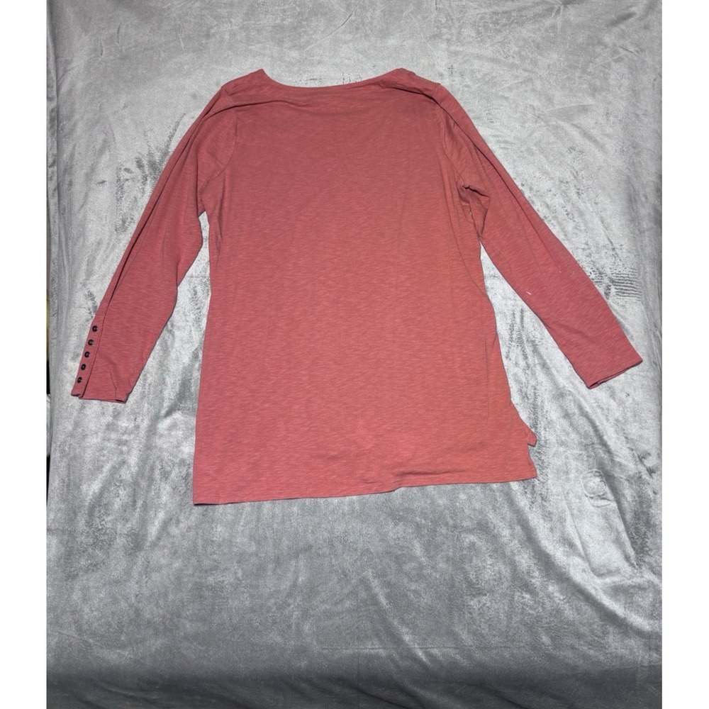 J Jill Women Size L Red Long Sleeve Shirt Stained - Picture 9 of 10